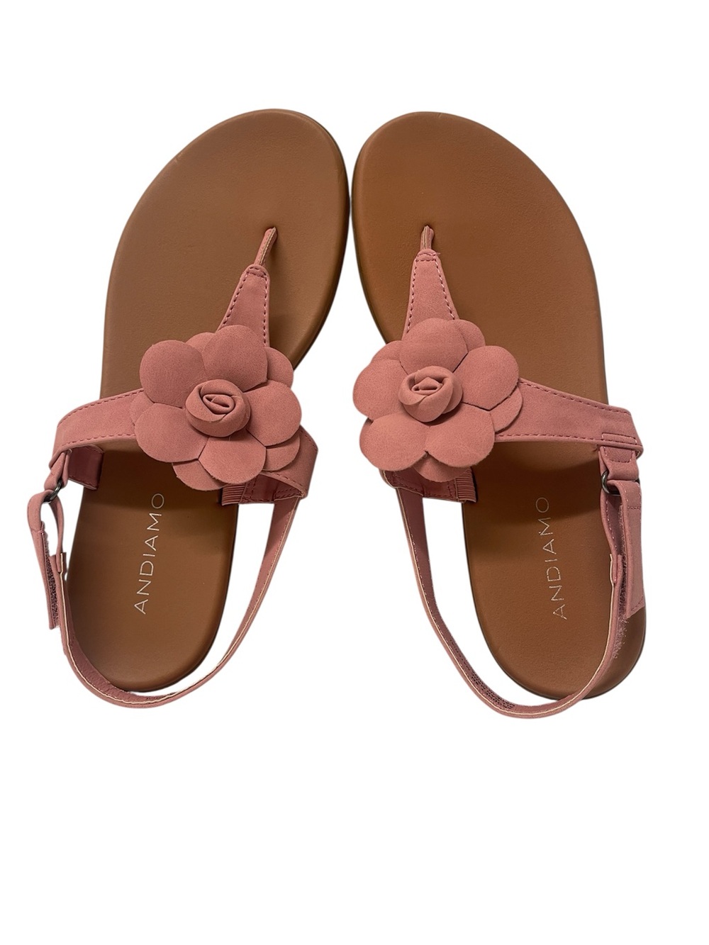 Andiamo Pink Floral T-Strap Sandals